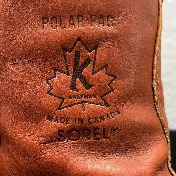 ?? Vintage SOREL KAUFMAN Polar Pac Boots Leather/Rubber/Wool Inserts Sz 6 - EU main image 5